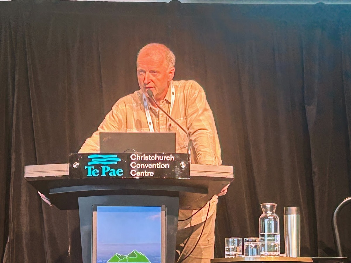 PhD physicist Frank Rinn from Heidelberg, Germany, speaking on dendrochronology.